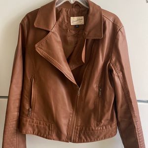 Brown leather jacket
